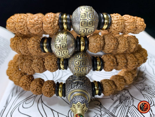 Mala en Rudraksha- 108 graines- artisanal