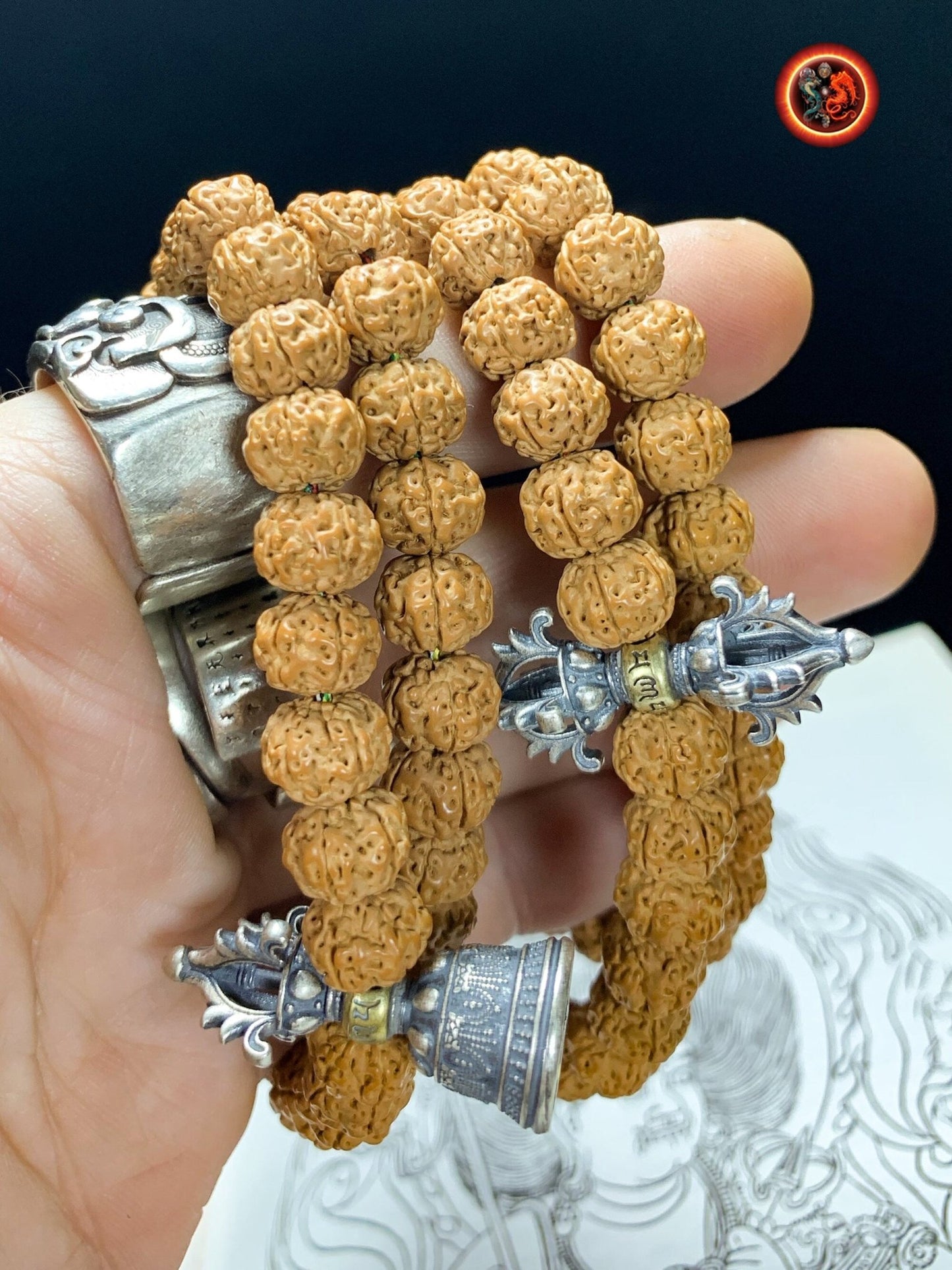 Mala en Rudraksha- 108 graines- artisanal