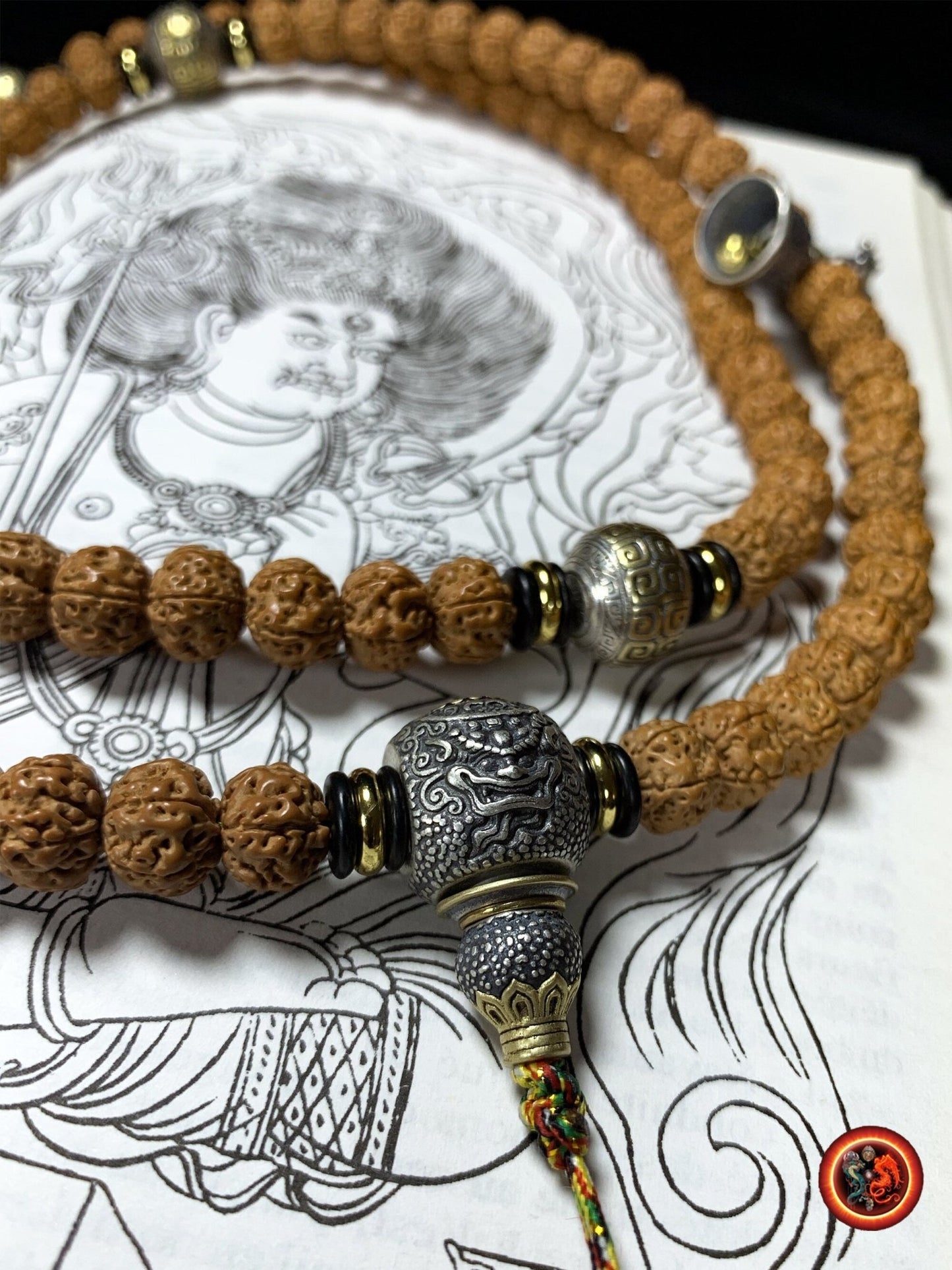 Mala en Rudraksha- 108 graines- artisanal