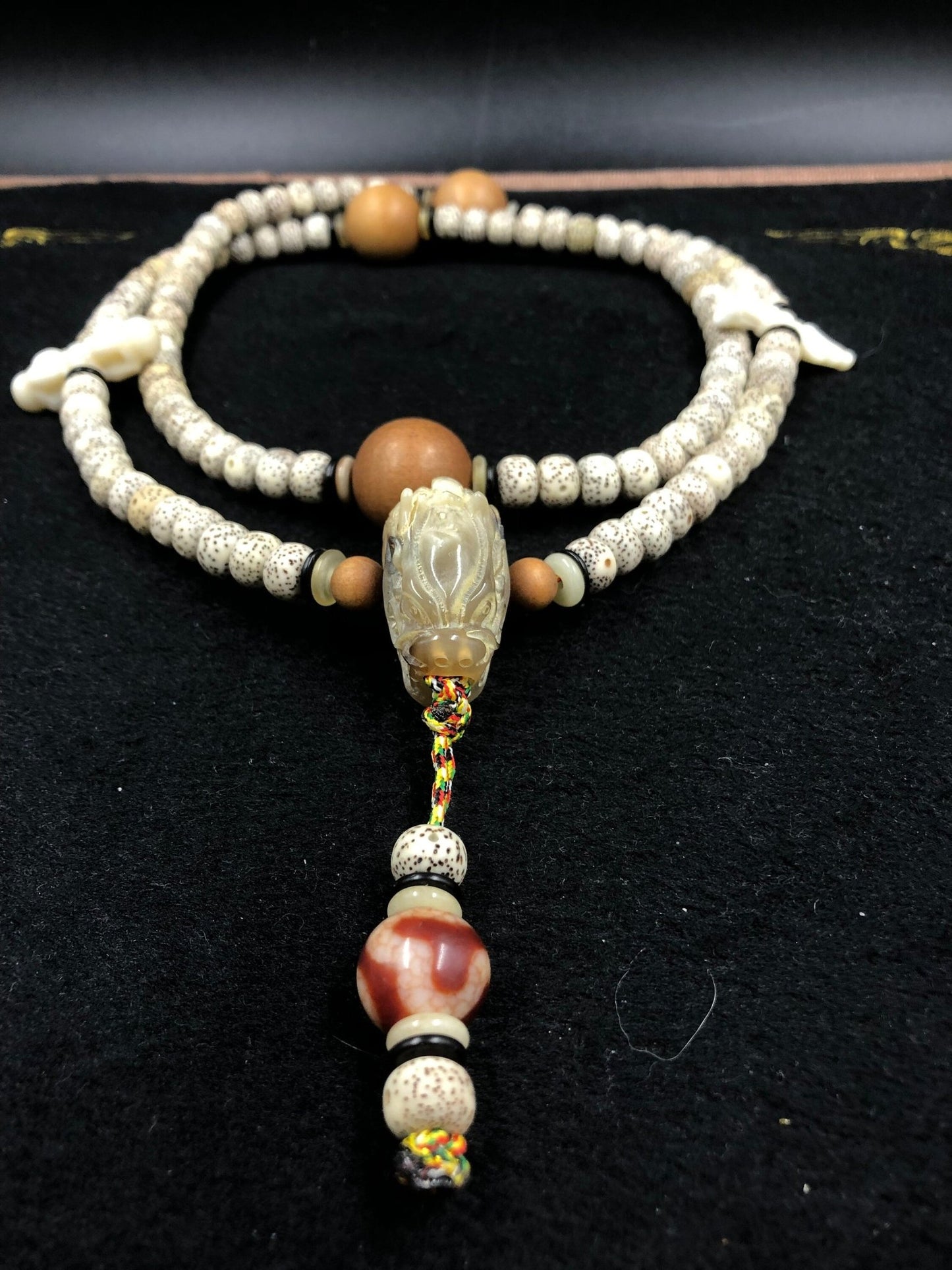Mala- 108 graines de bodhi- Dragon- Dzi