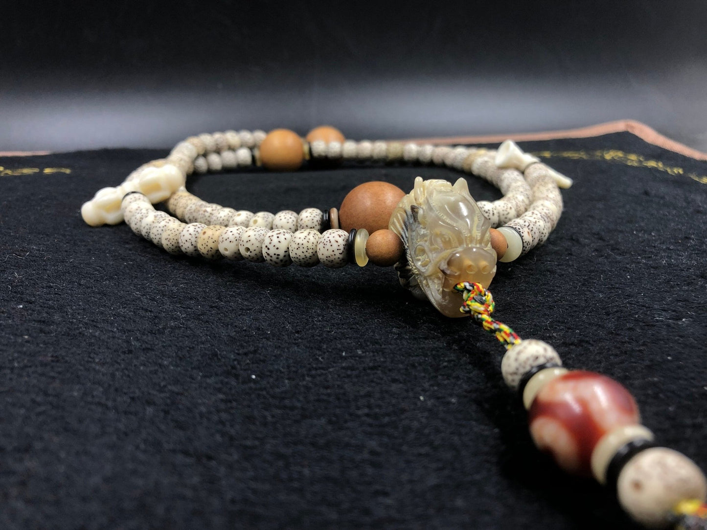 Mala- 108 graines de bodhi- Dragon- Dzi