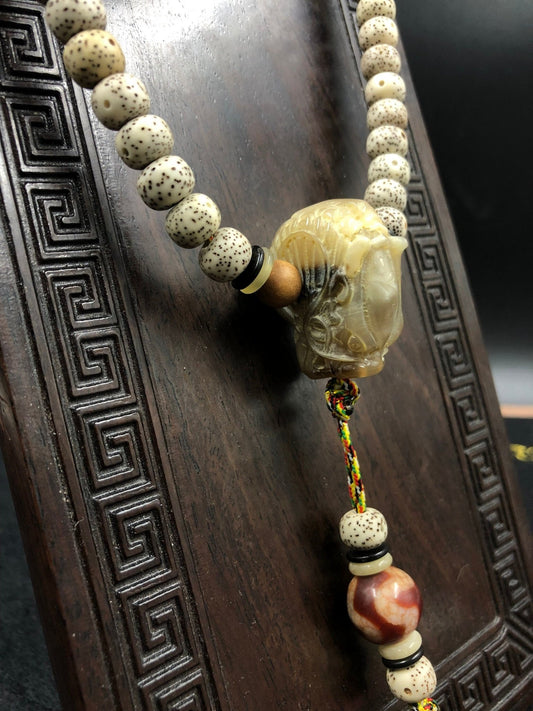 Mala- 108 graines de bodhi- Dragon- Dzi