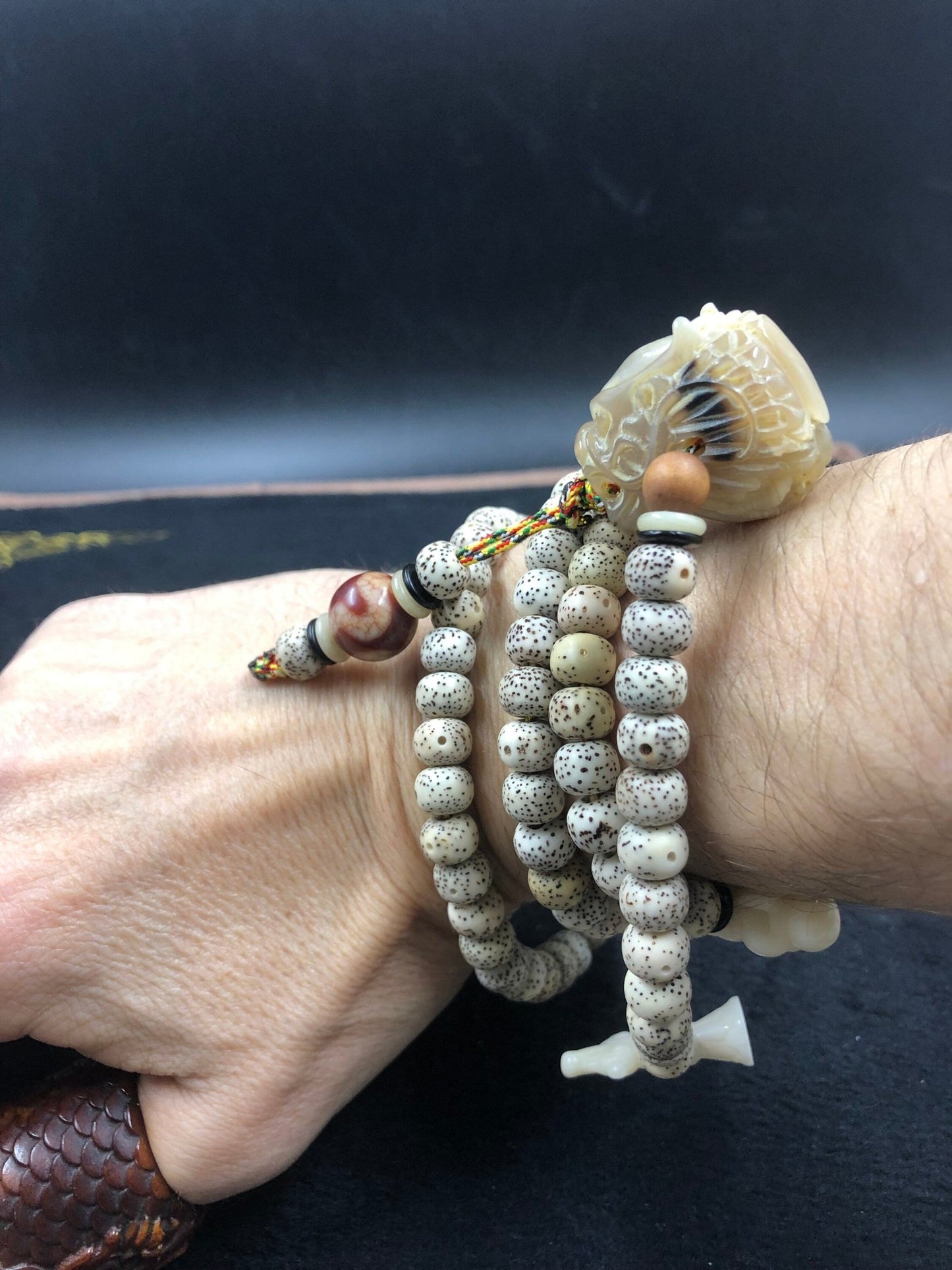 Mala- 108 graines de bodhi- Dragon- Dzi