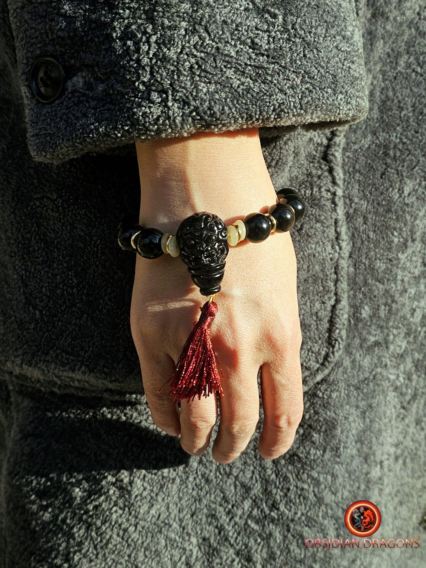 Bracelet en obsidienne oeil céleste- Dragon | obsidian dragons