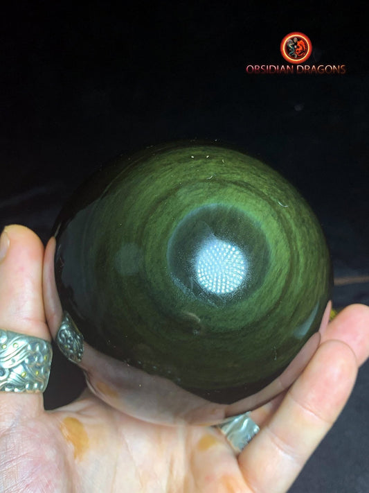 Sphère en obsidienne œil céleste - Unique - 11cm