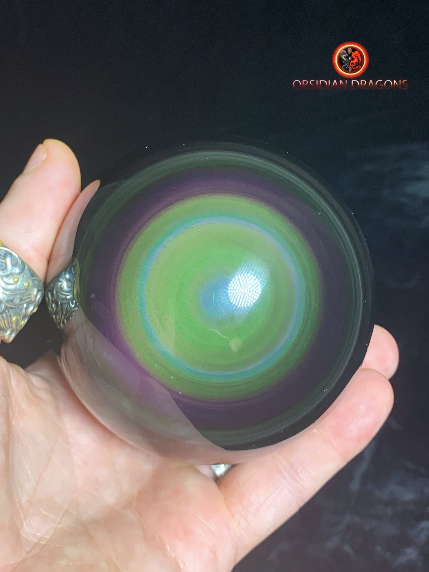 Sphère en obsidienne œil céleste - Unique - rare