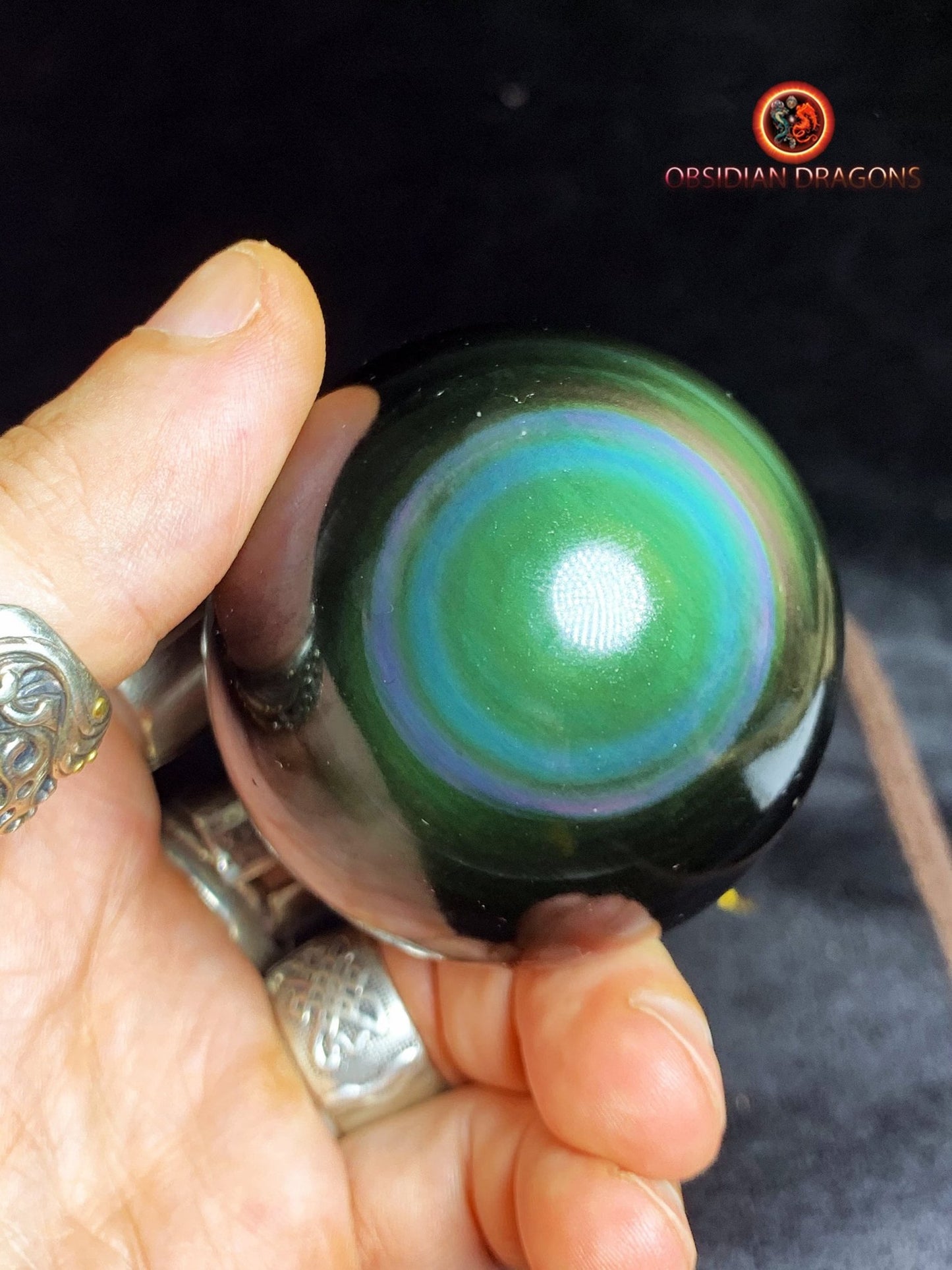 Sphère en obsidienne œil céleste - Unique - 60mm