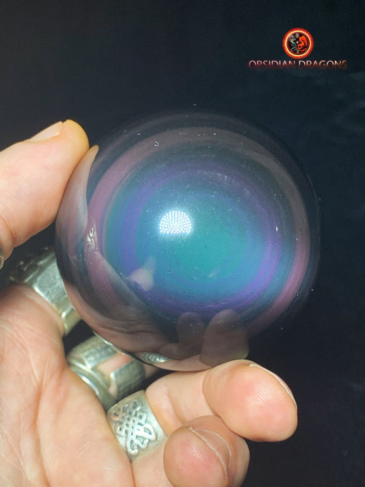 Sphère en obsidienne œil céleste - Unique - rare