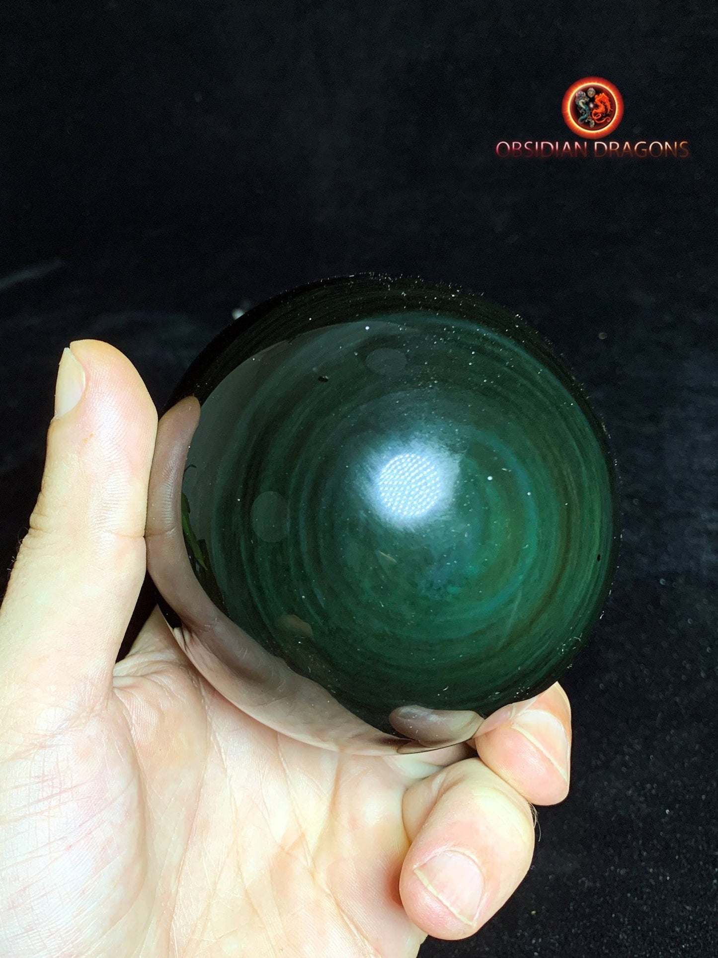 Grande sphère en obsidienne œil céleste - Unique - 8.09cm