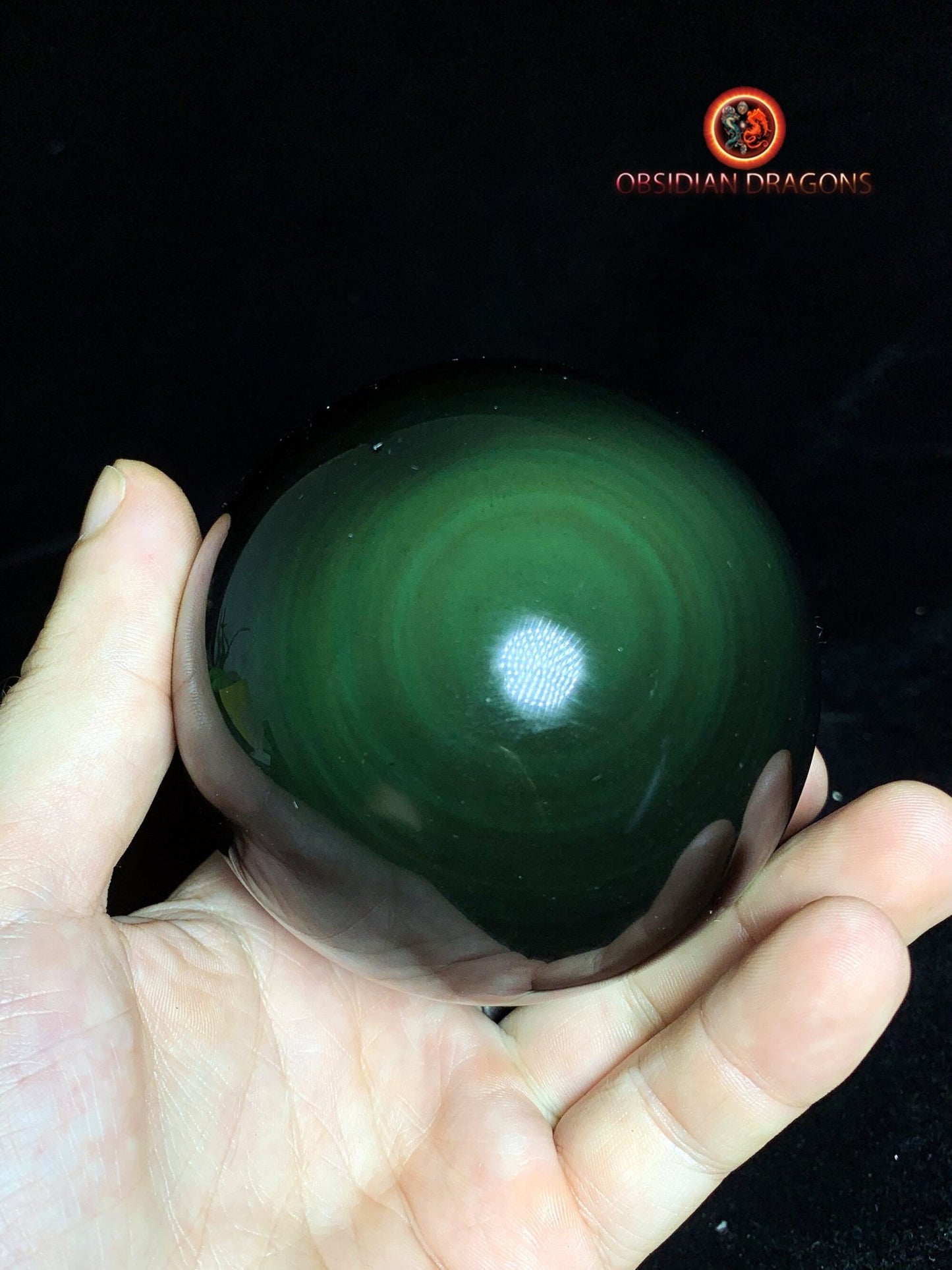 Sphère en obsidienne œil céleste - Unique - 8CM