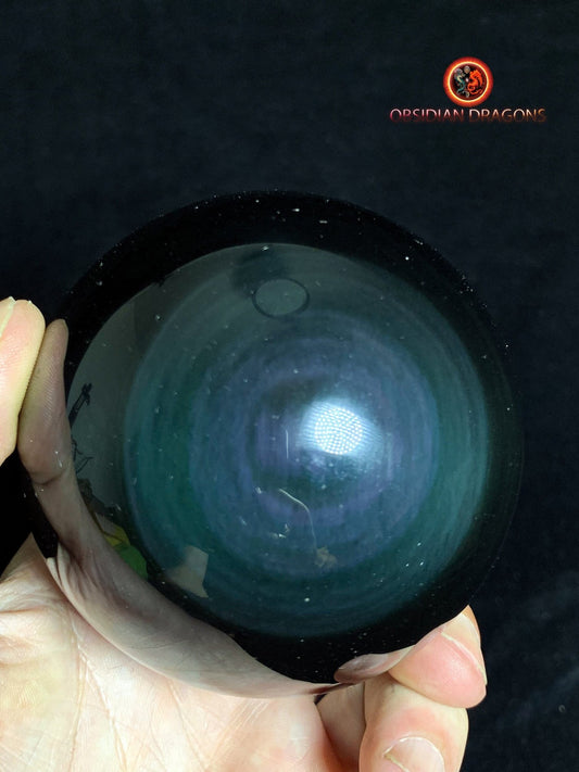 Sphère en obsidienne œil céleste - Unique - 8 cm