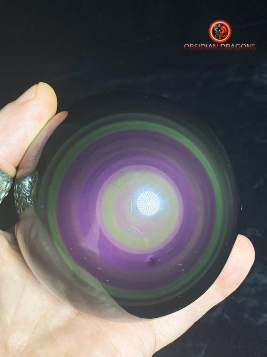 Sphère en obsidienne œil céleste - Unique - rare