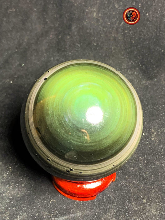 sphère en obsidienne oeil celeste de qualité A+. Mexique. Naturelle, travail exceptionnel 0.715 kg 8.10 cm de diamètre - obsidian dragon