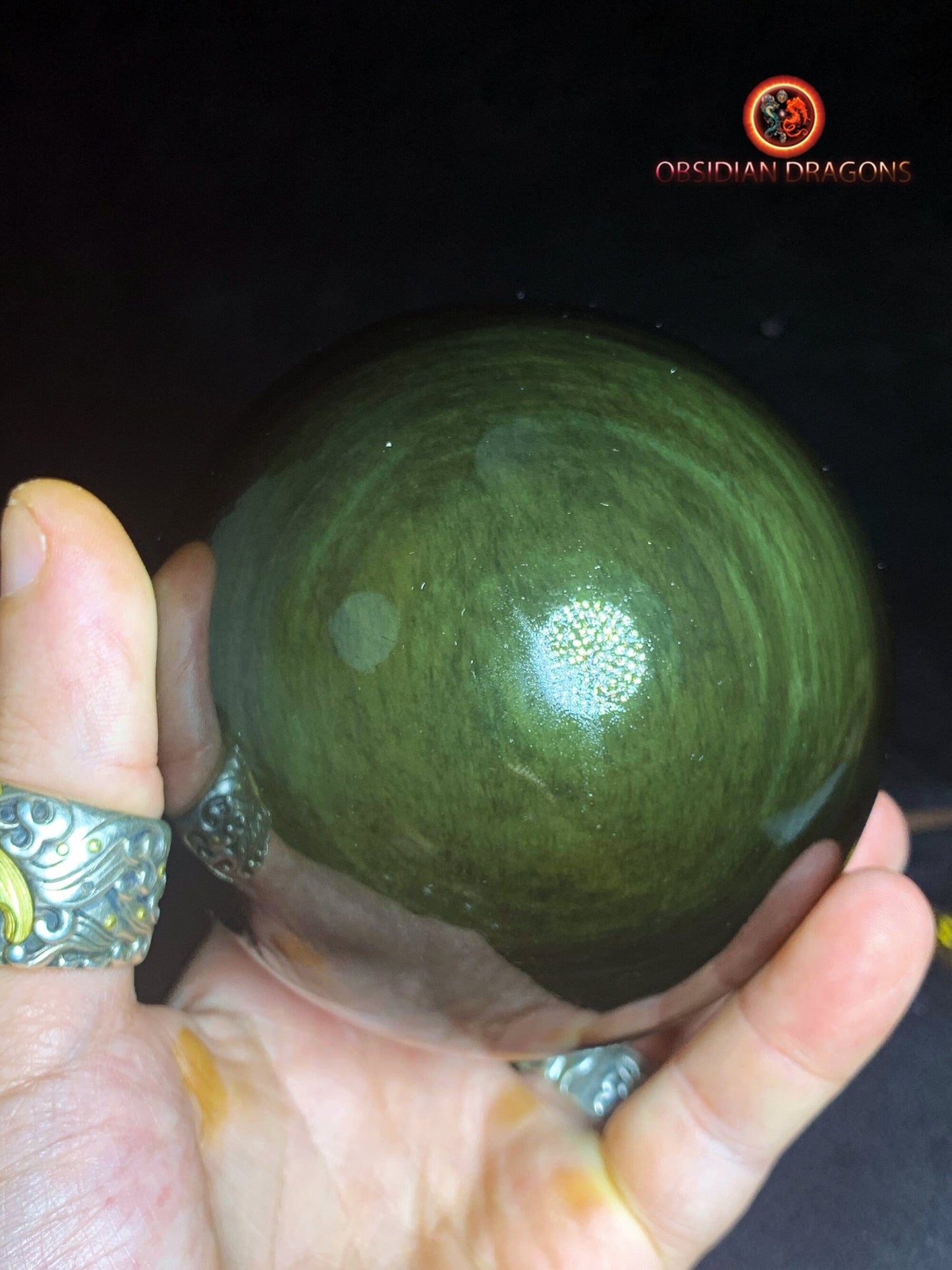 Sphère en obsidienne œil céleste - Unique - 11cm
