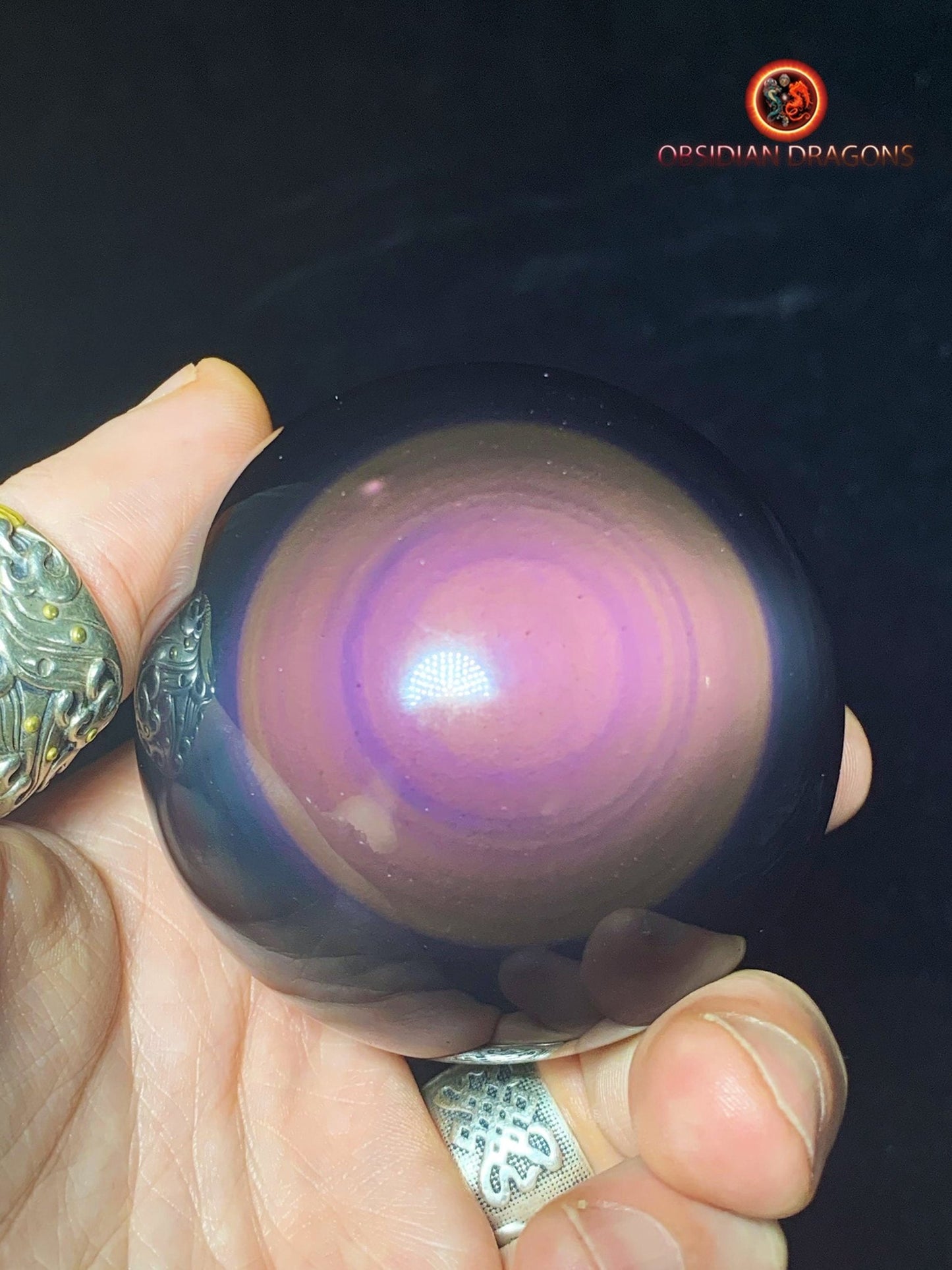 Sphère en obsidienne œil céleste - Unique - rare