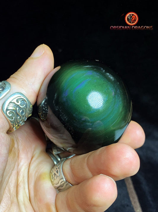 Sphère en obsidienne œil céleste - Unique - 60mm