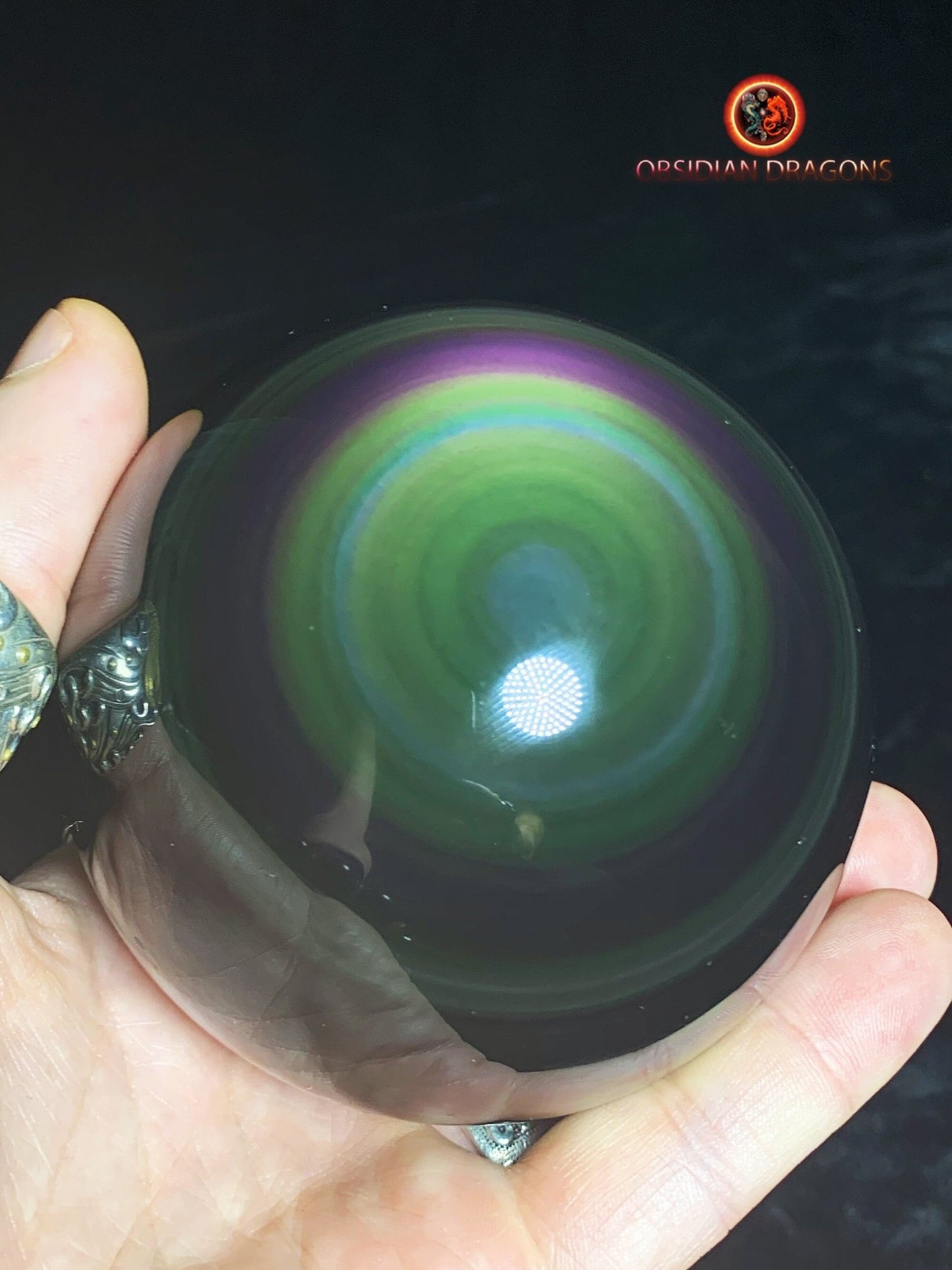 Sphère en obsidienne œil céleste - Unique - rare