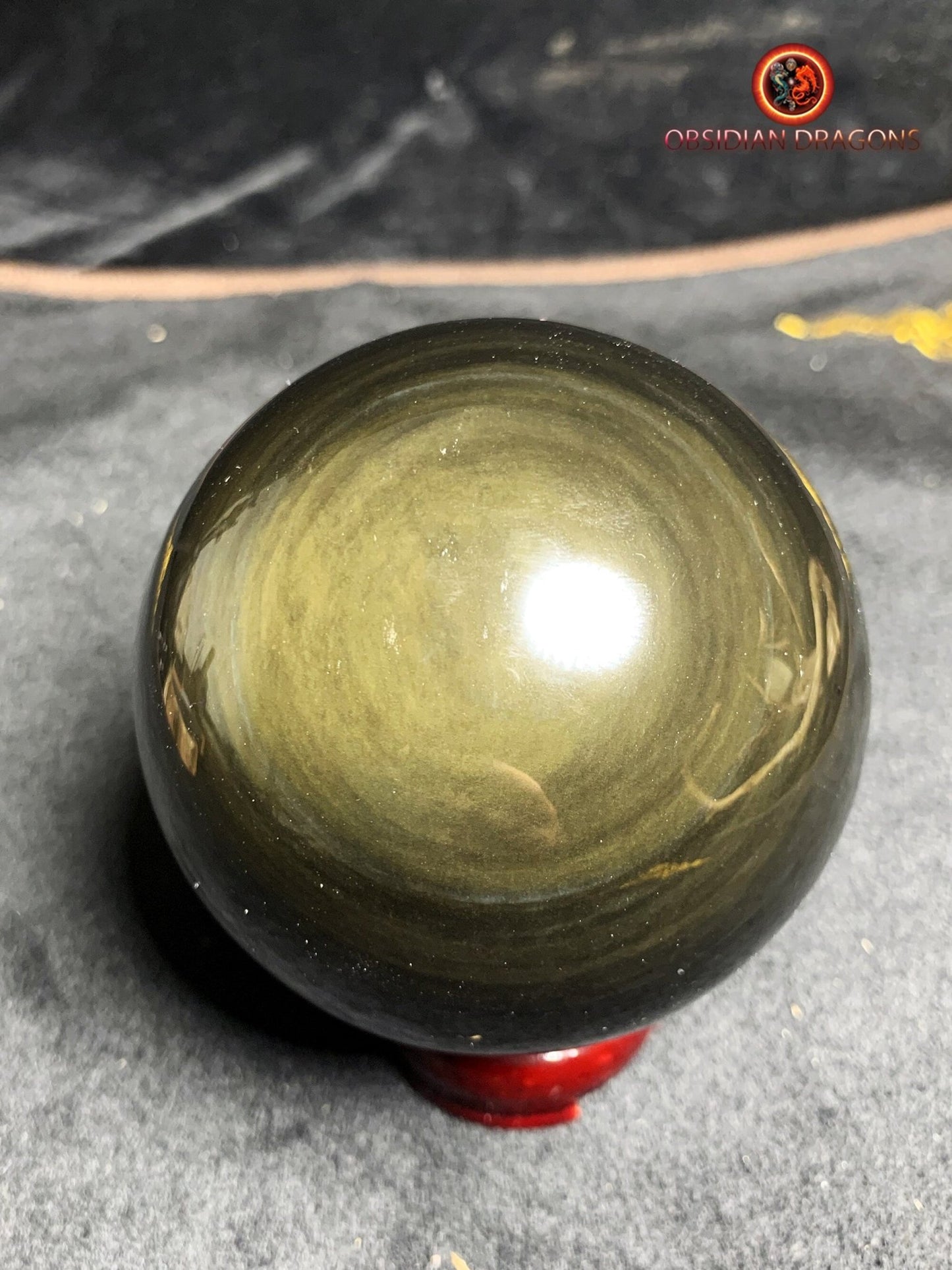 Sphère en obsidienne œil céleste - Unique - 8,20 cm