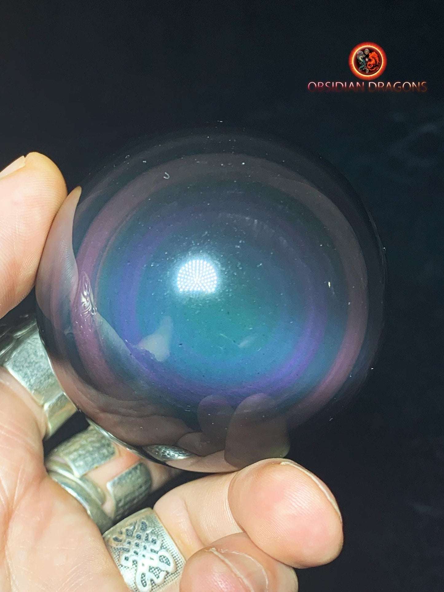 Sphère en obsidienne œil céleste - Unique - rare