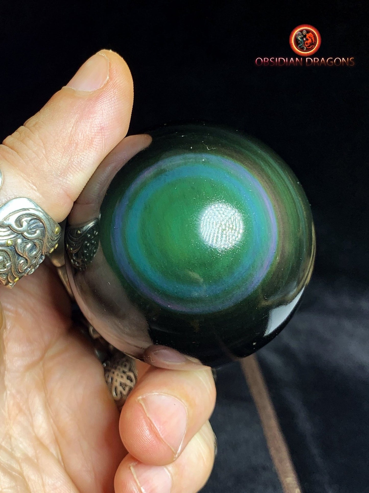Sphère en obsidienne œil céleste - Unique - 60mm