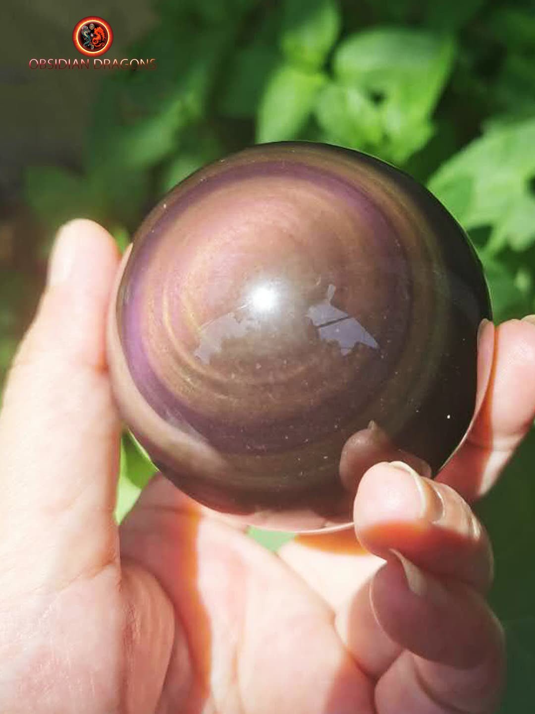 Sphère en obsidienne œil céleste - Unique - Exceptionnelle