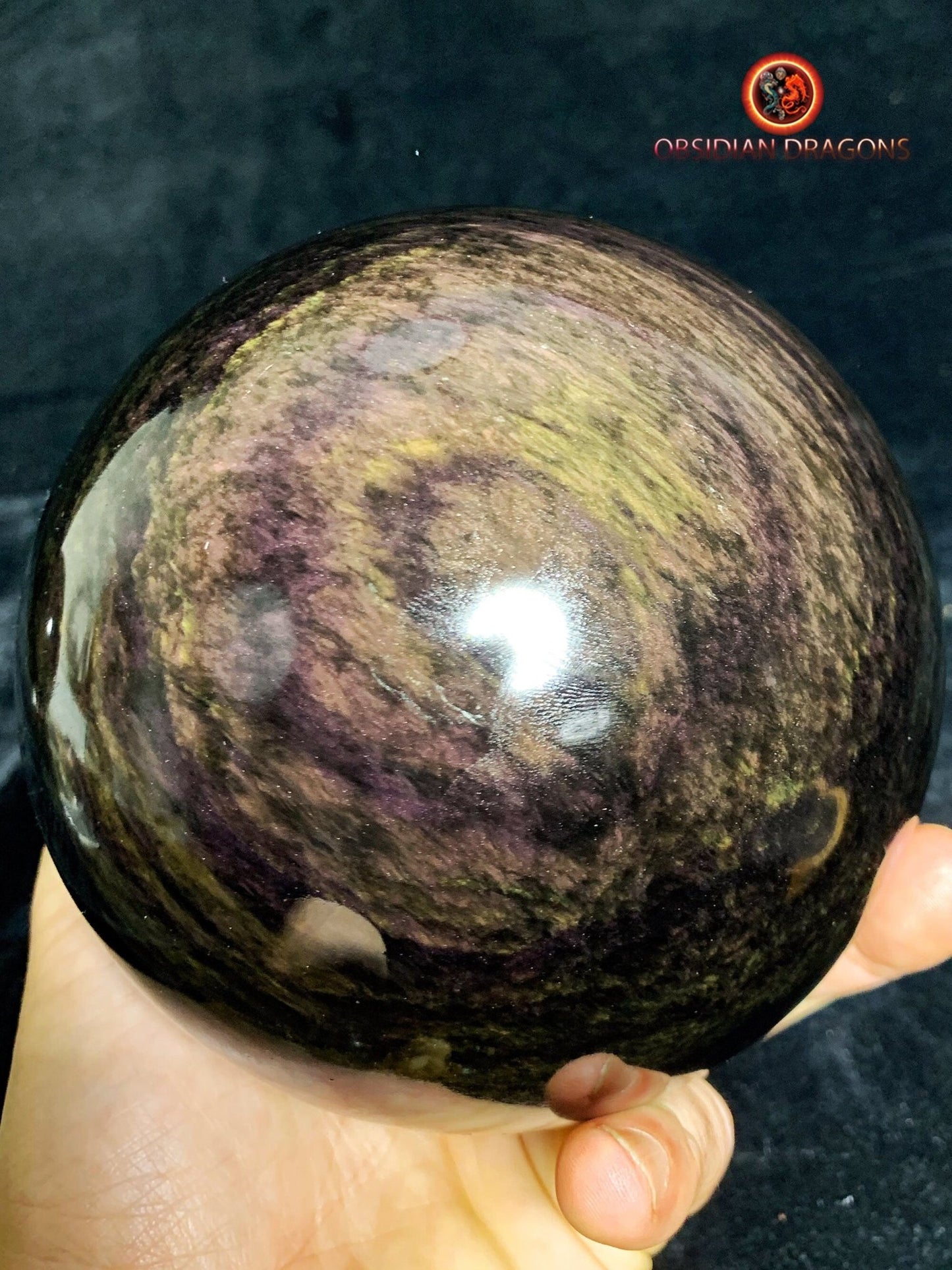 Exceptionnelle sphère mentogochol- obsidienne oeil celeste