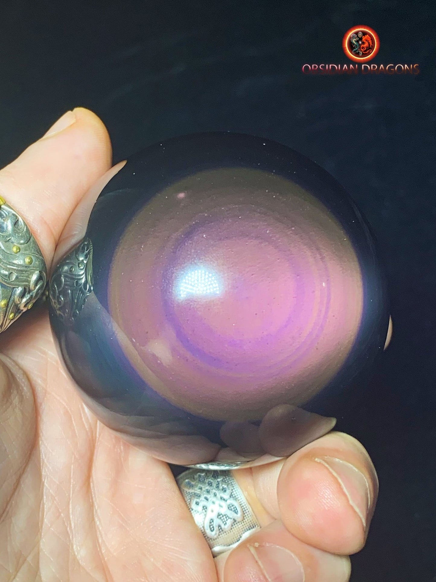 Sphère en obsidienne œil céleste - Unique - rare