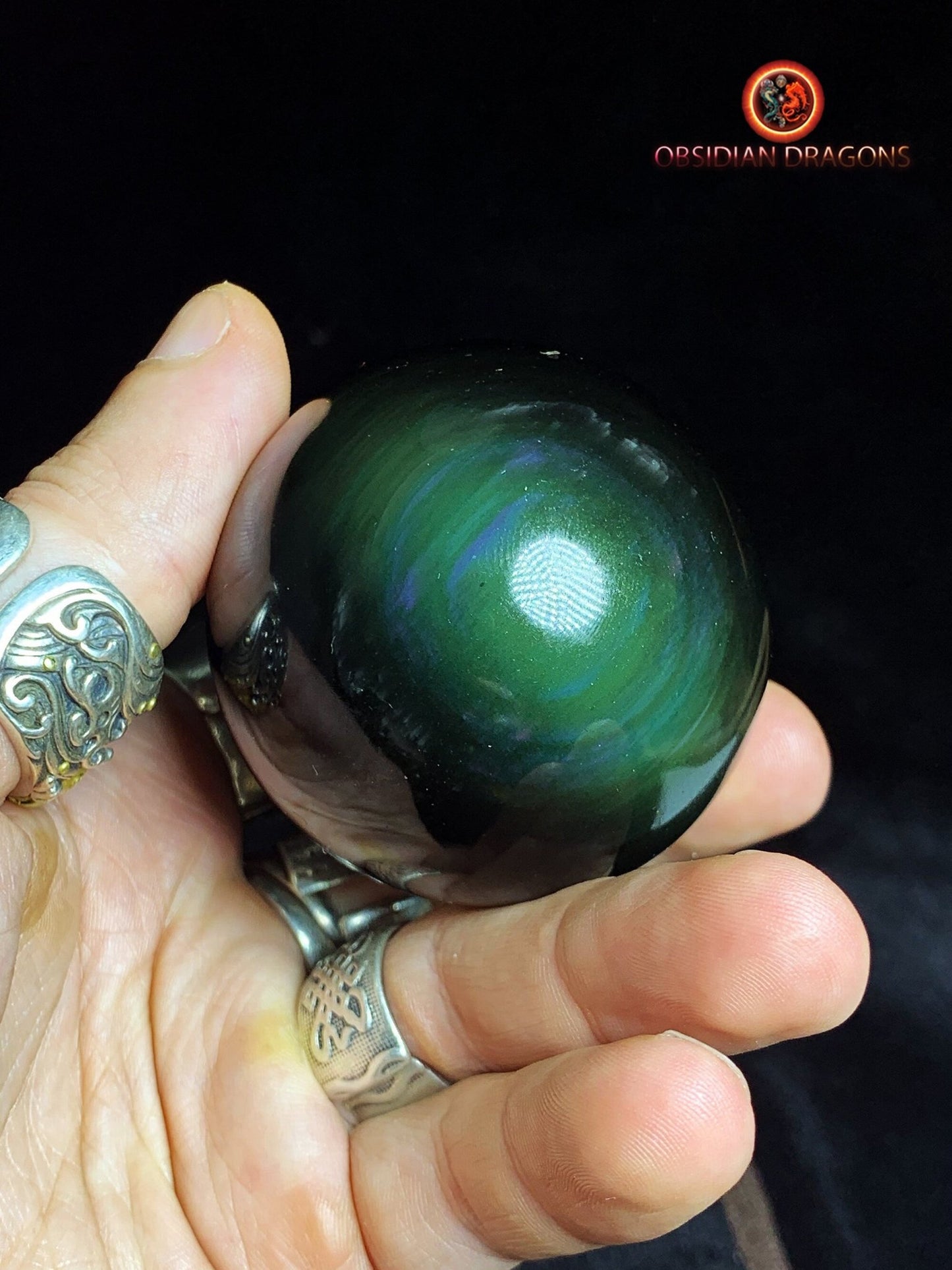 Sphère en obsidienne œil céleste - Unique - 60mm