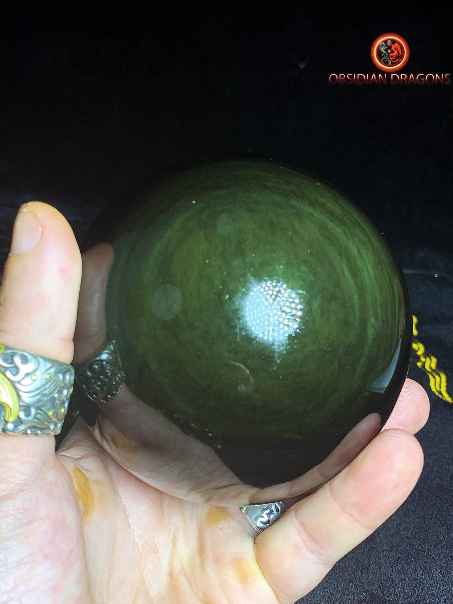 Sphère en obsidienne œil céleste - Unique - 11cm