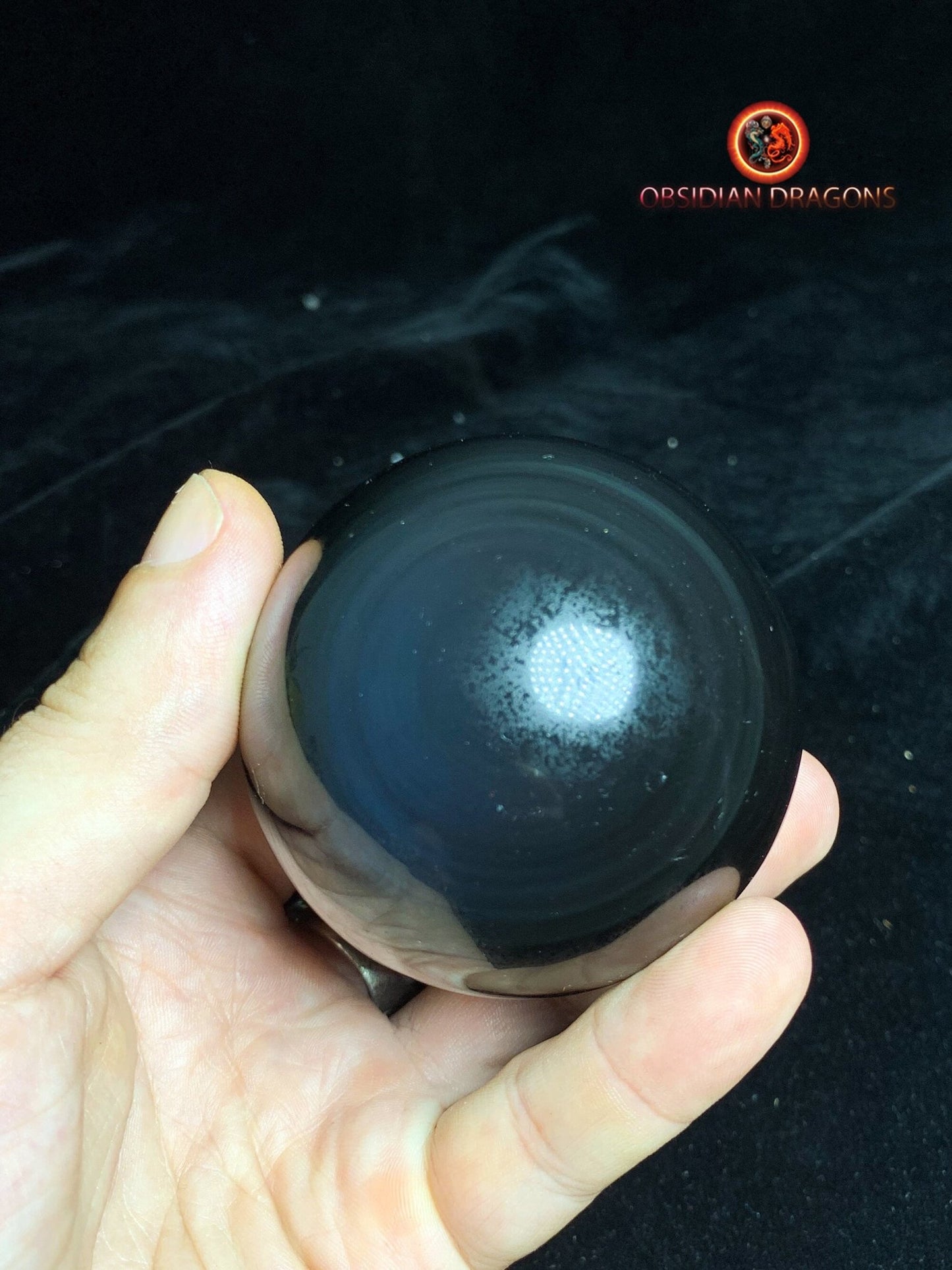 Sphère en obsidienne œil céleste - Unique - 6.60cm