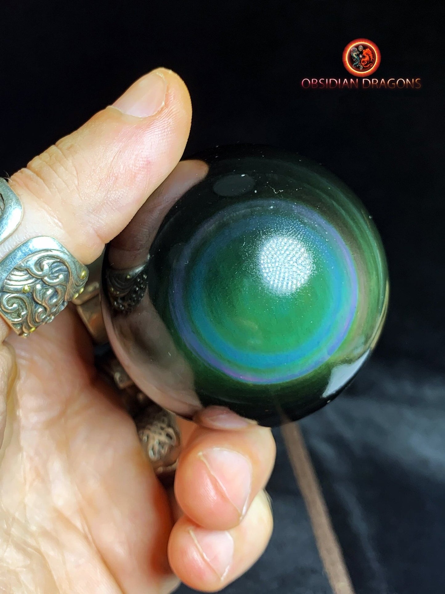 Sphère en obsidienne œil céleste - Unique - 60mm