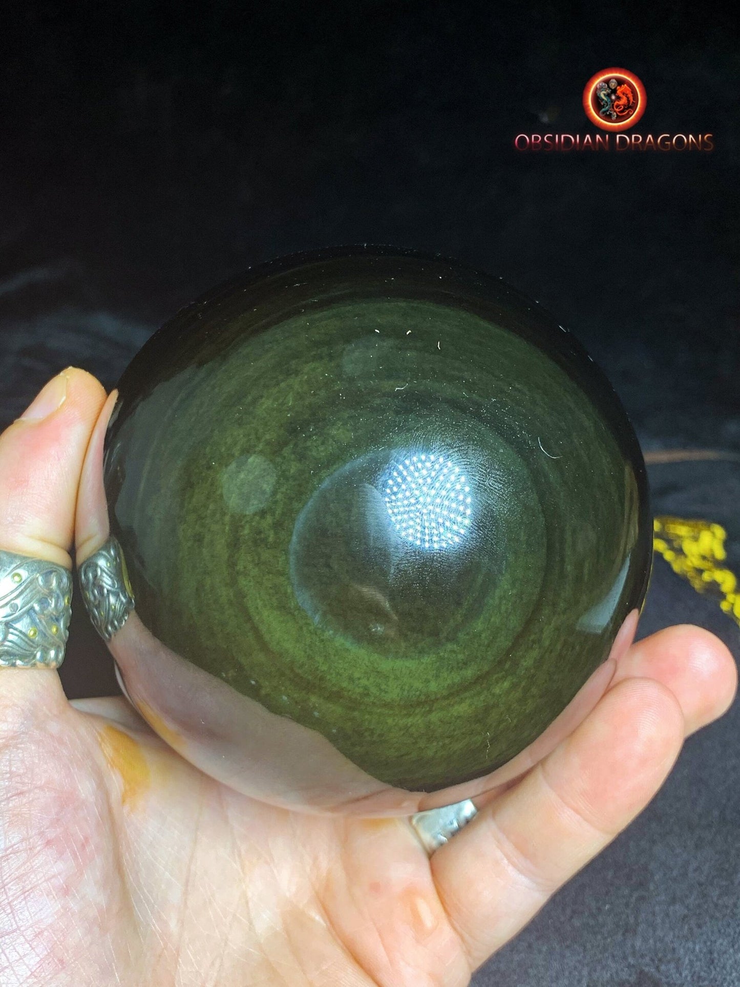 Sphère en obsidienne œil céleste - Unique - 11cm