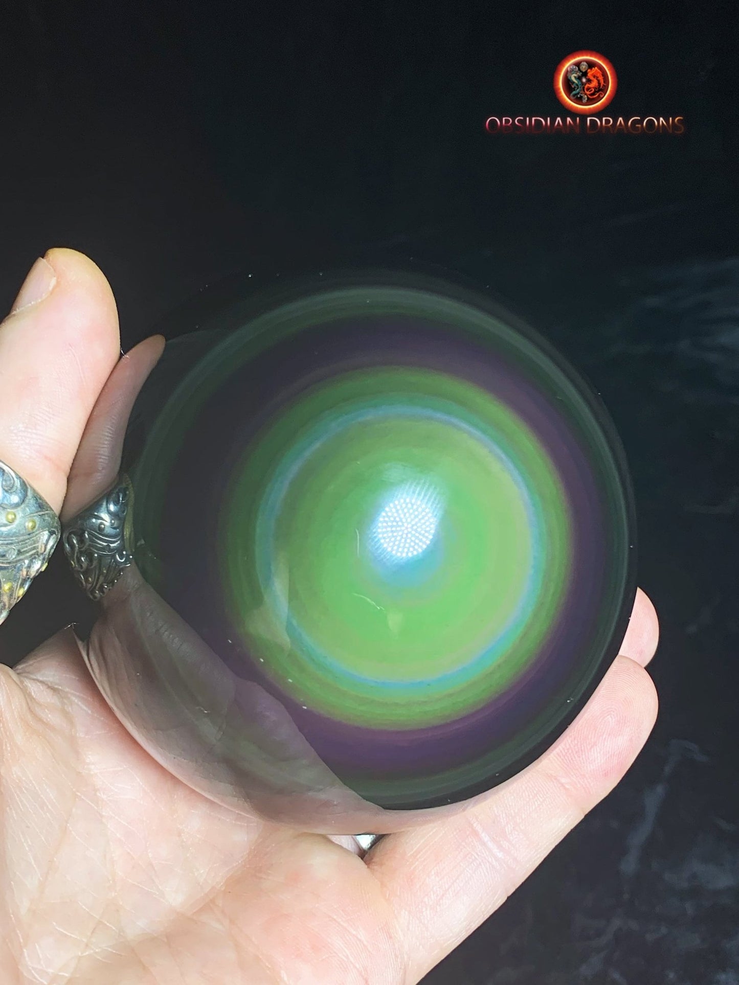 Sphère en obsidienne œil céleste - Unique - rare
