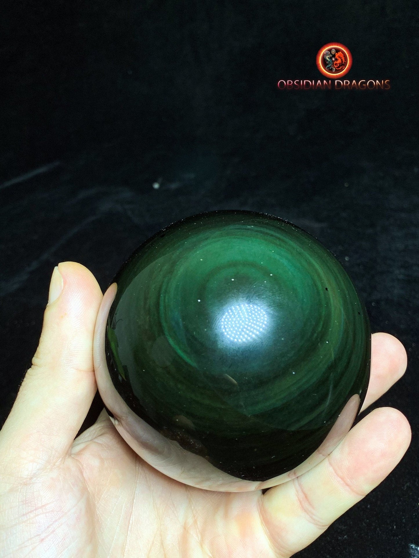 Grande sphère en obsidienne œil céleste - Unique - 8.09cm