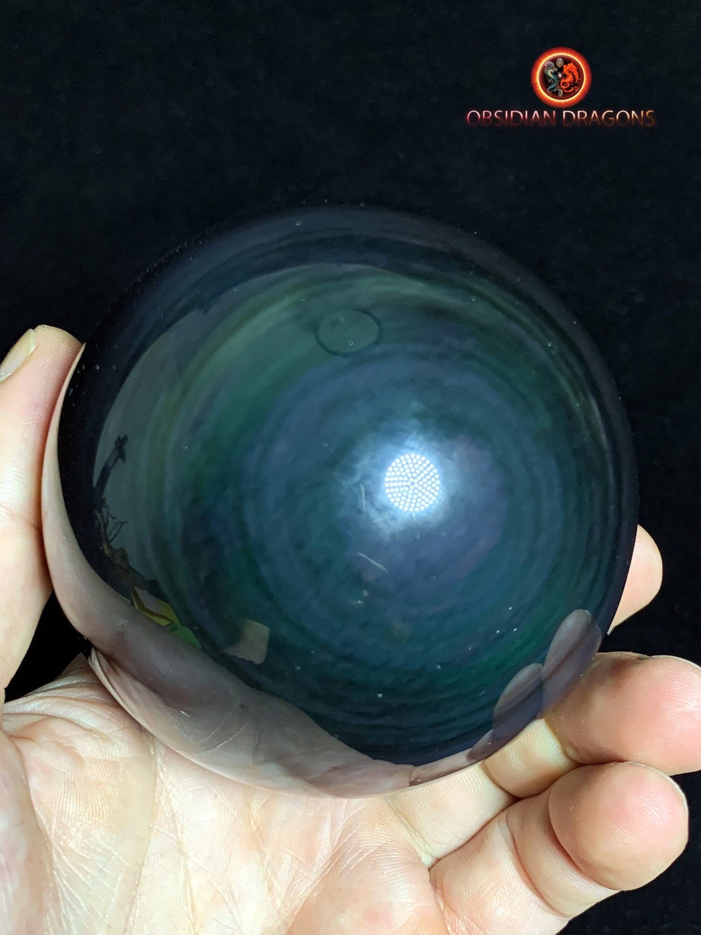Sphère en obsidienne œil céleste - Unique - 8 cm