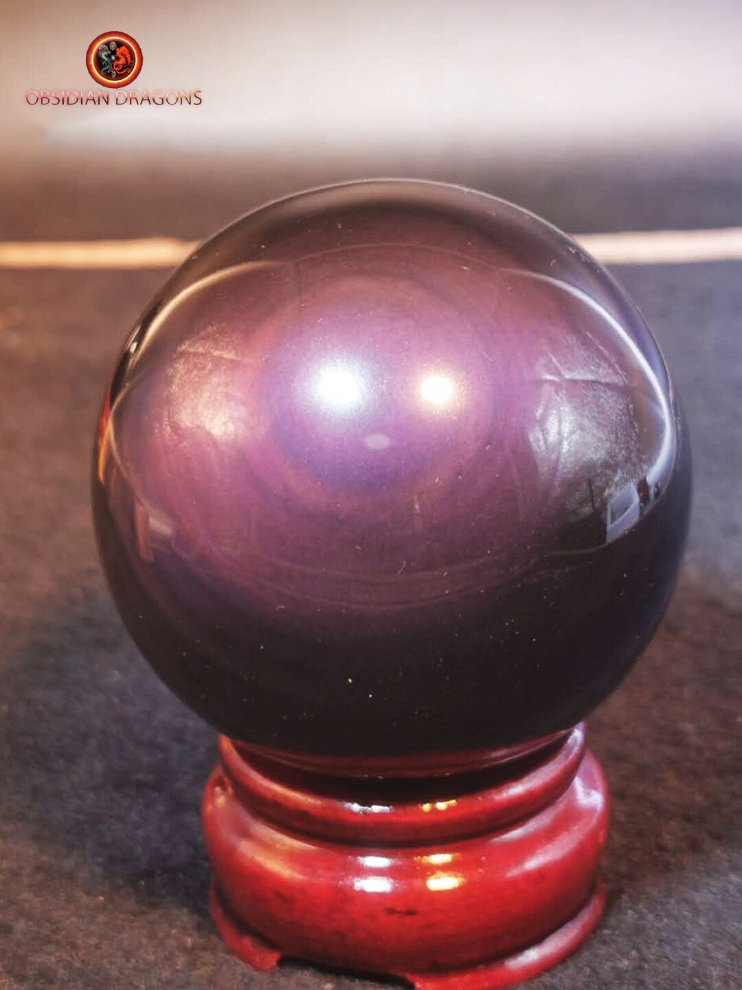 Sphère en obsidienne œil céleste - Unique - Exceptionnelle