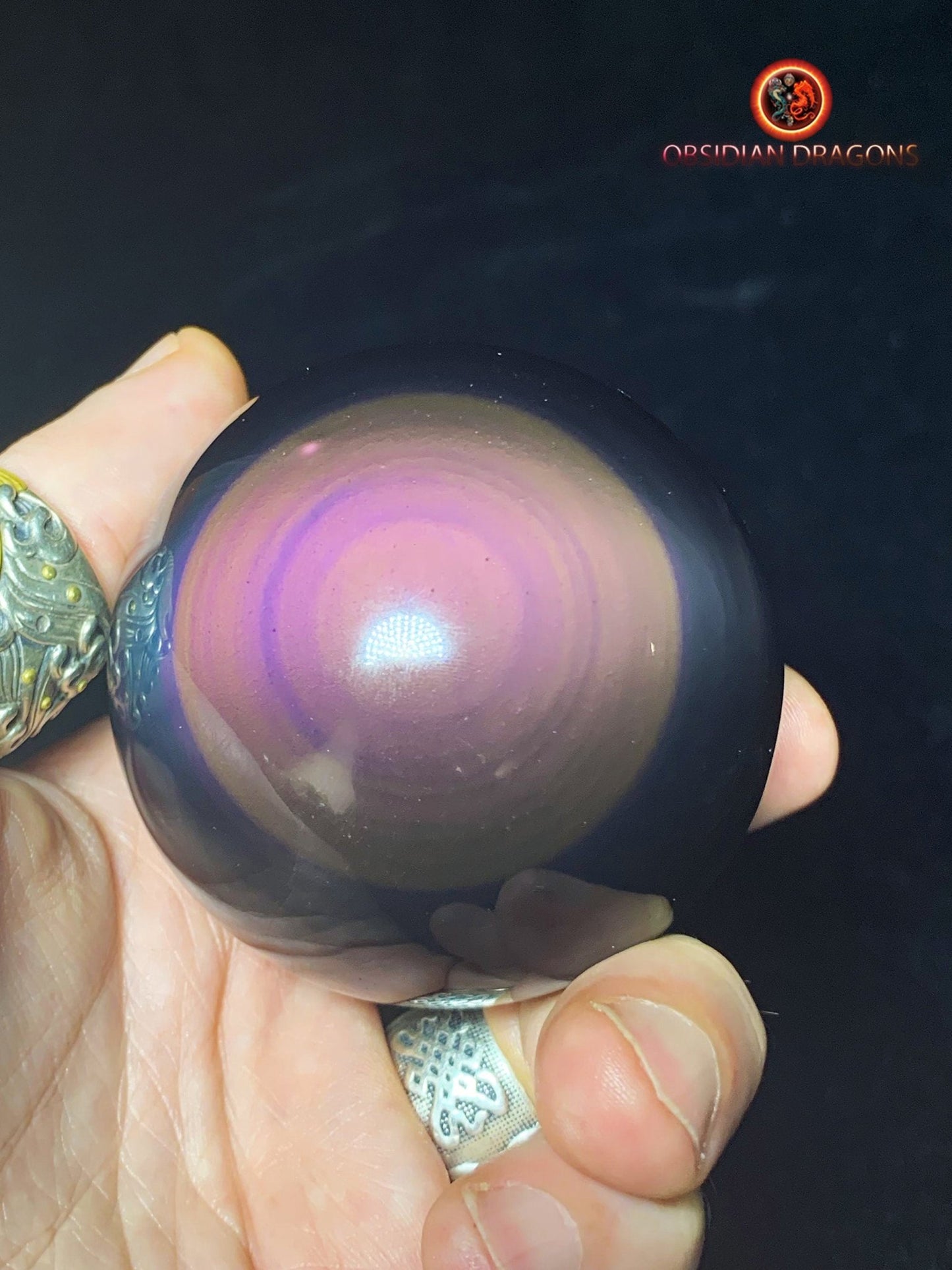 Sphère en obsidienne œil céleste - Unique - rare