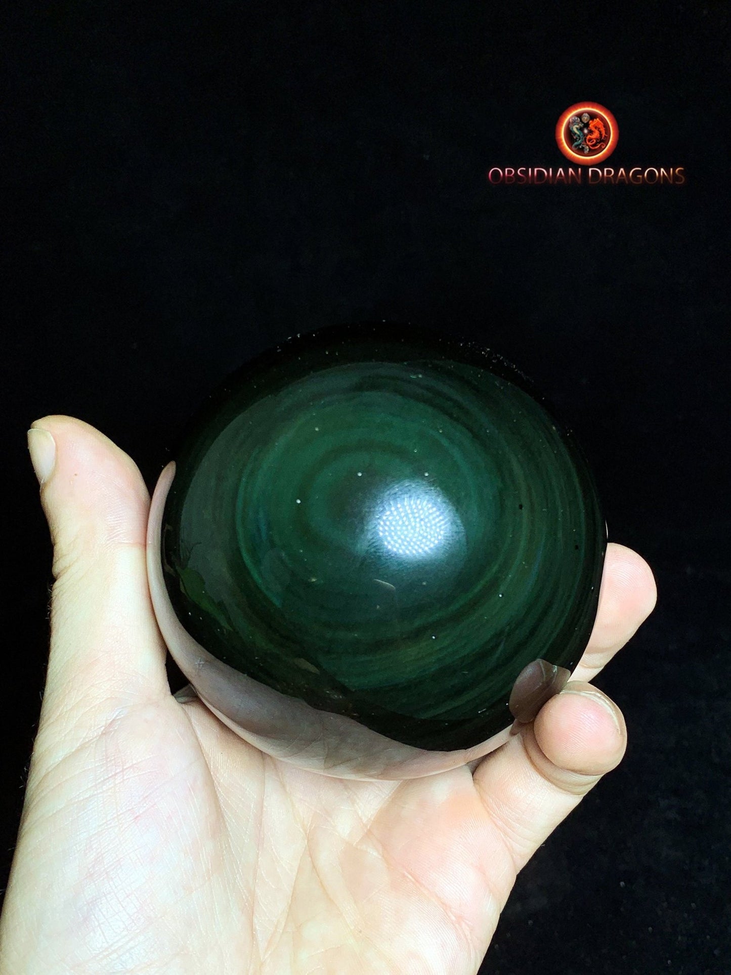 Grande sphère en obsidienne œil céleste - Unique - 8.09cm