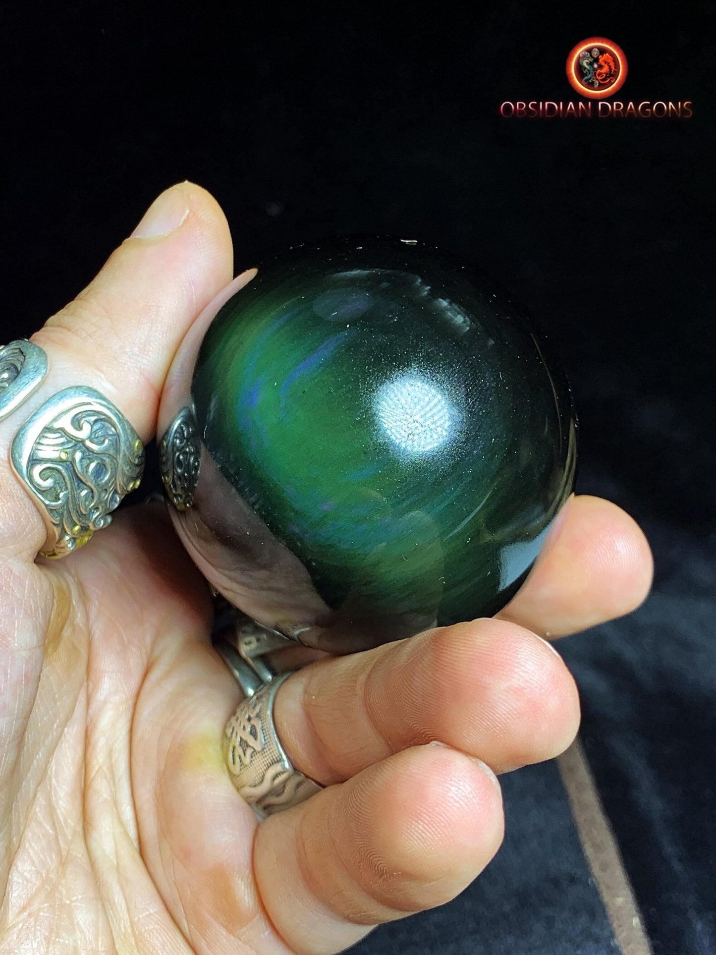 Sphère en obsidienne œil céleste - Unique - 60mm