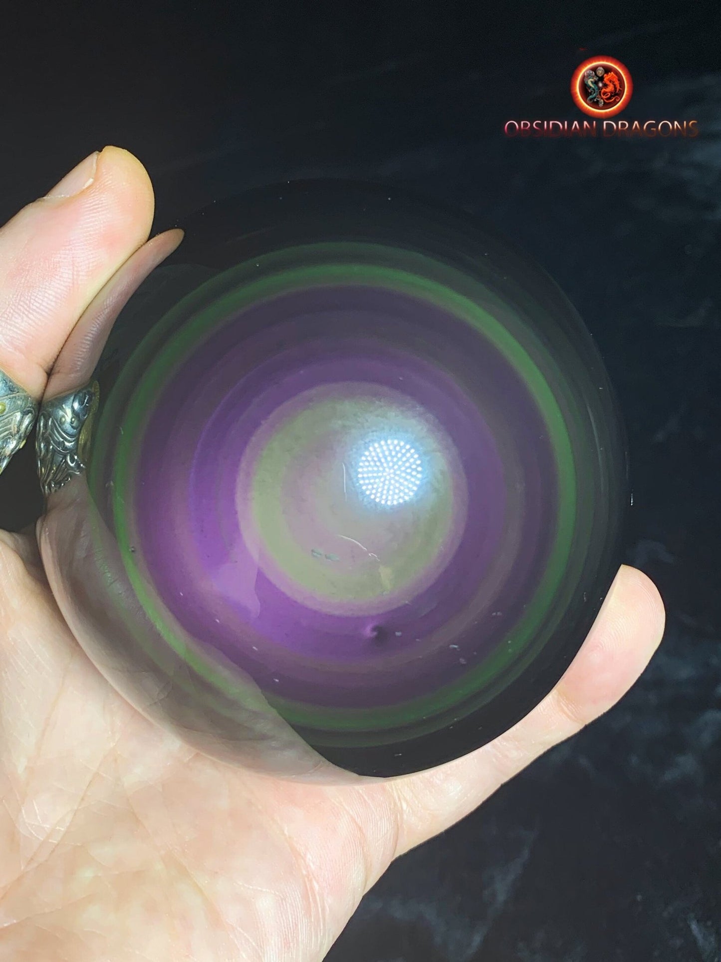 Sphère en obsidienne œil céleste - Unique - rare