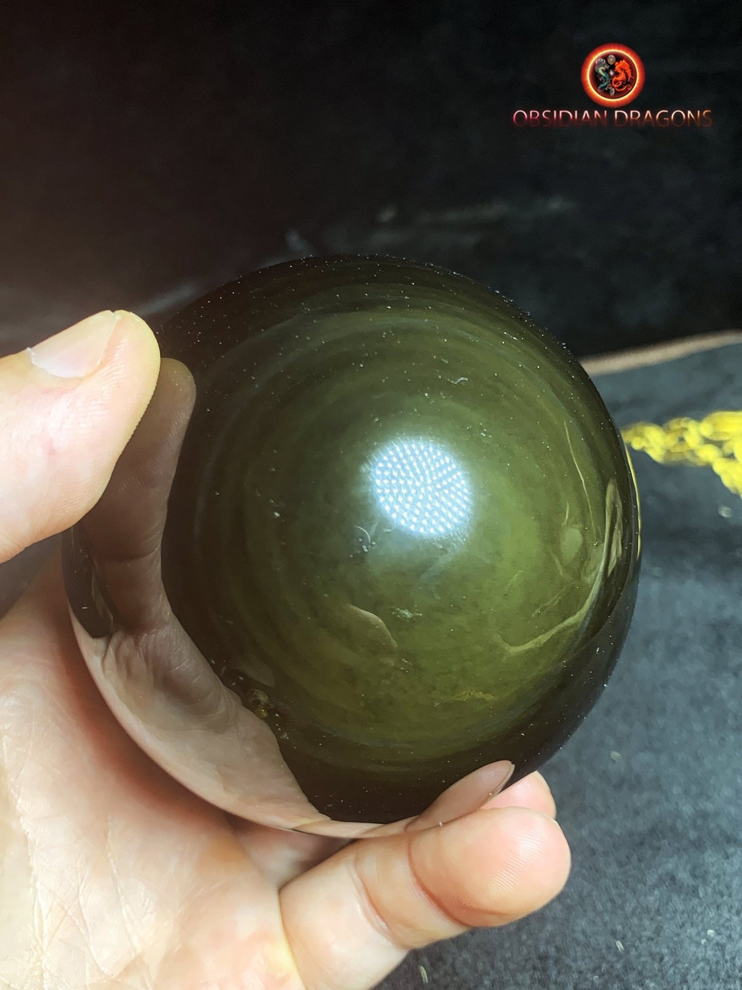 Sphère en obsidienne œil céleste - Unique - 8,20 cm