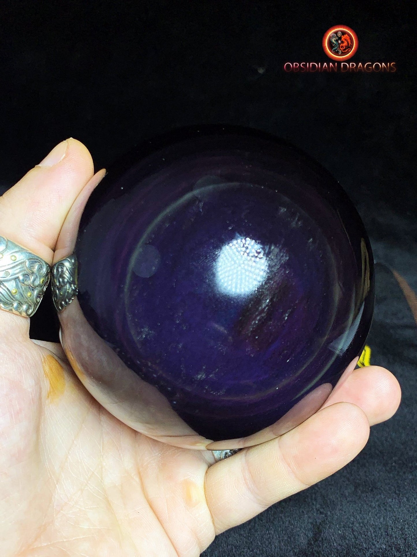 Grande sphère en obsidienne œil céleste - Unique - 10cm