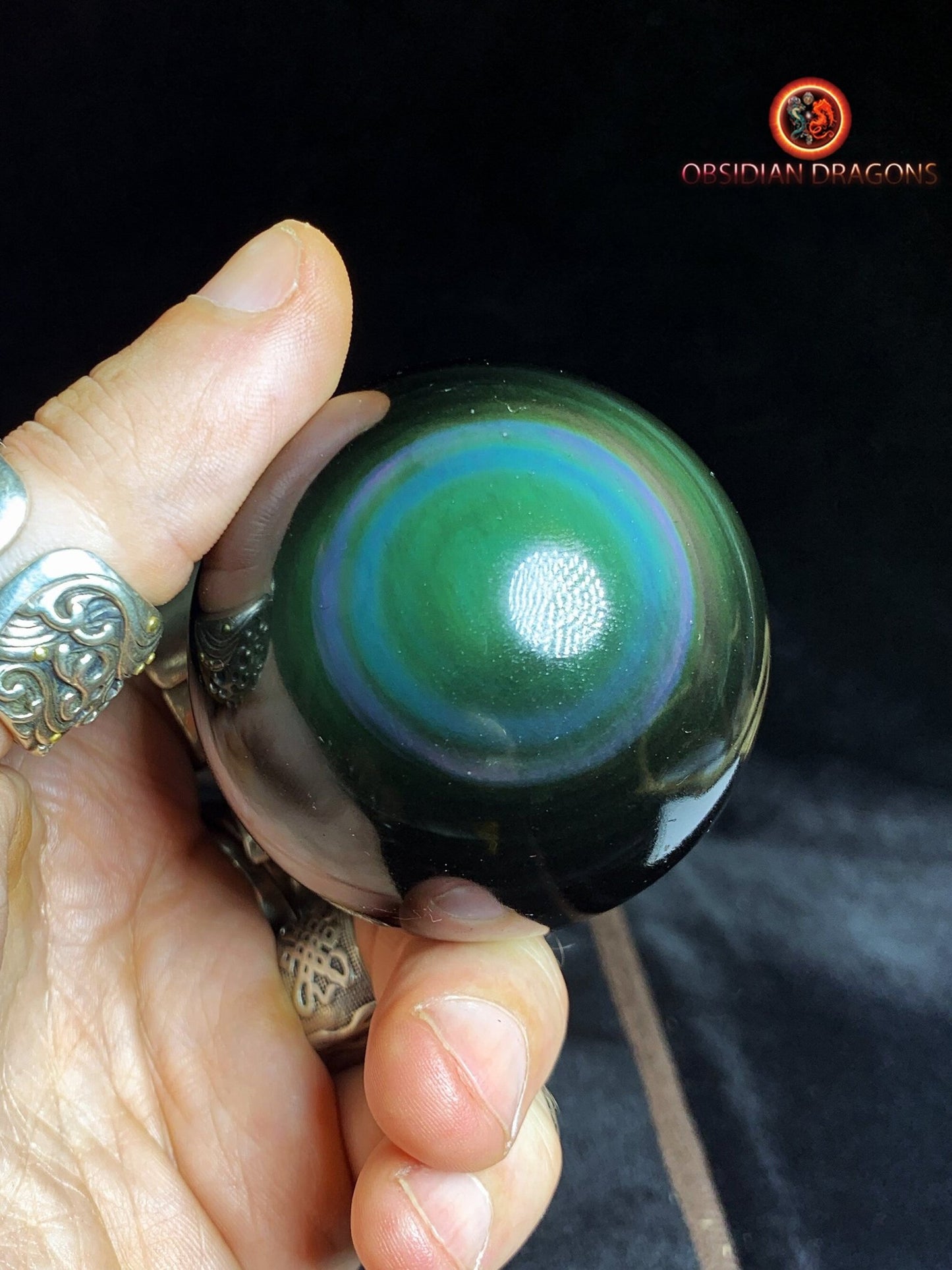 Sphère en obsidienne œil céleste - Unique - 60mm