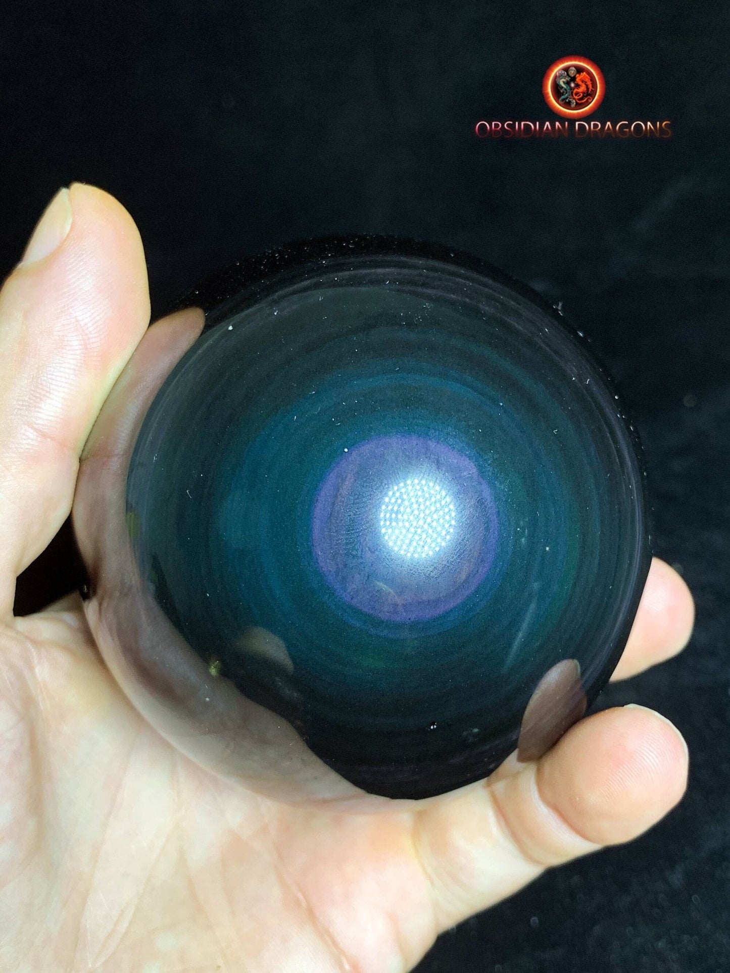 Sphère en obsidienne œil céleste - Unique - 8CM