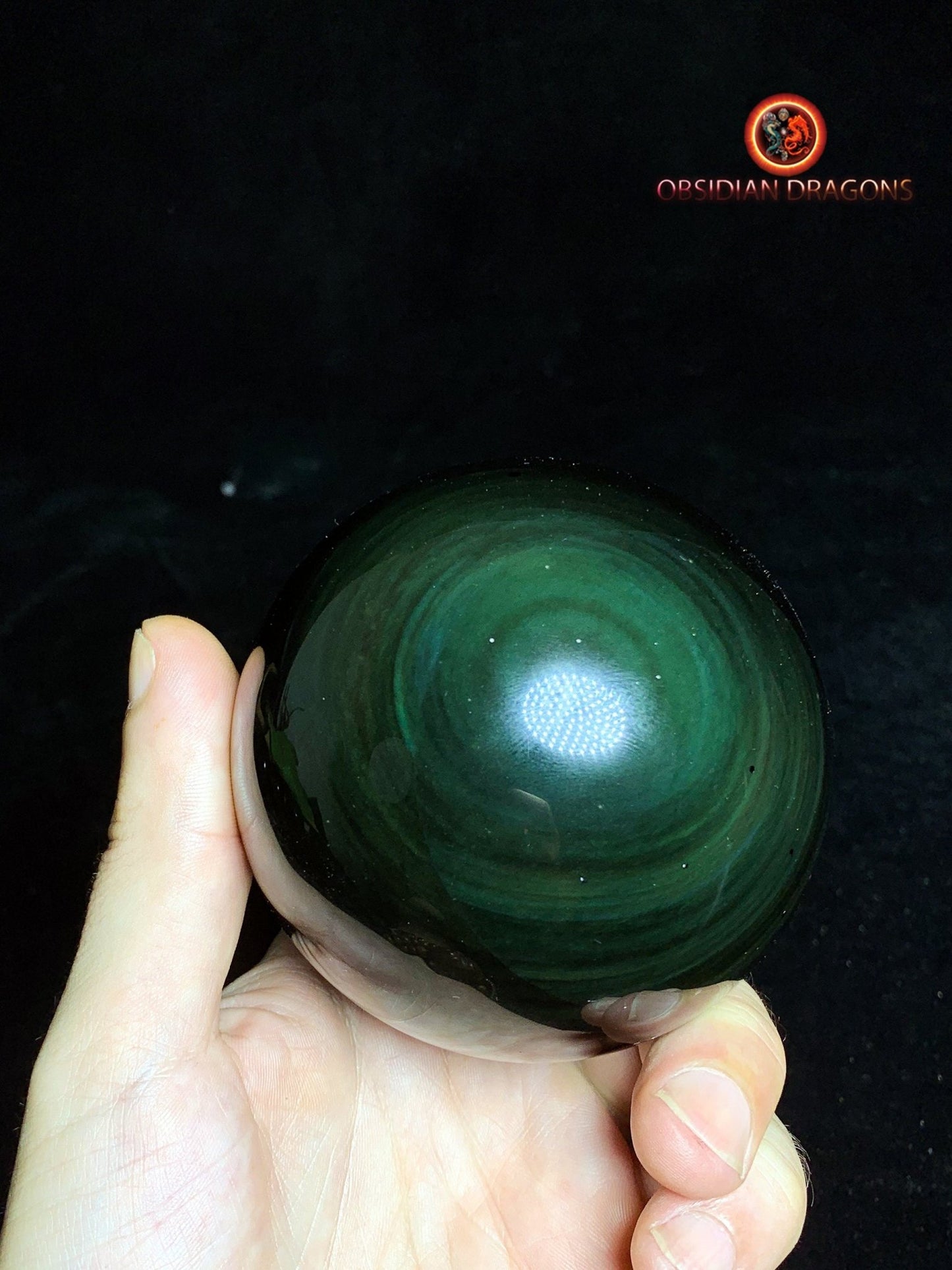 Grande sphère en obsidienne œil céleste - Unique - 8.09cm