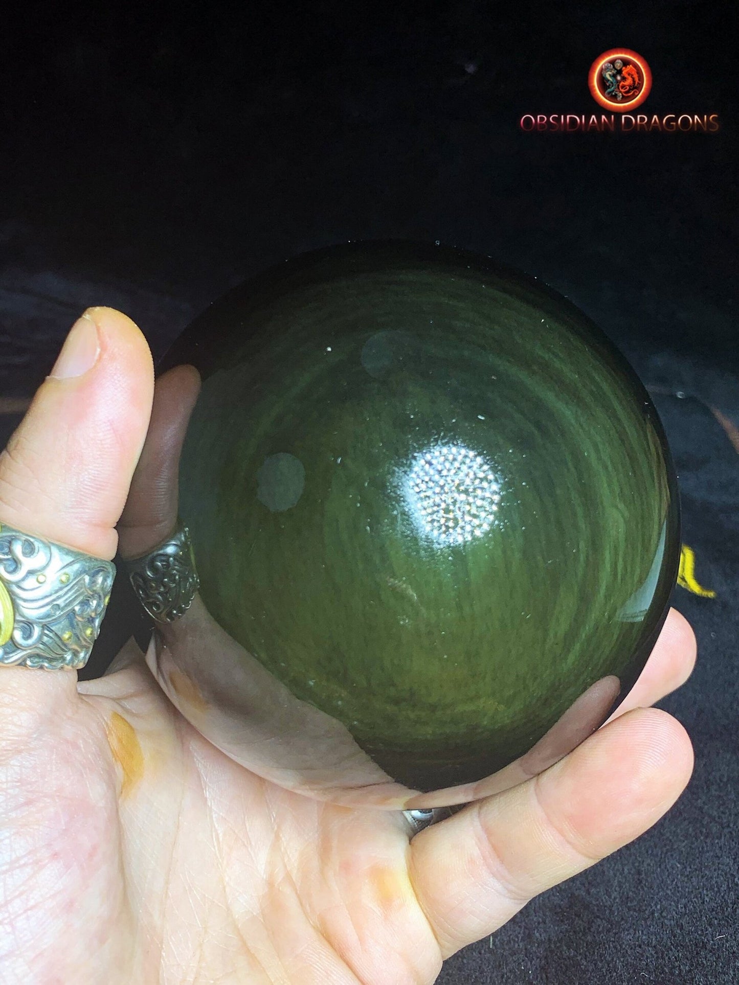 Sphère en obsidienne œil céleste - Unique - 11cm