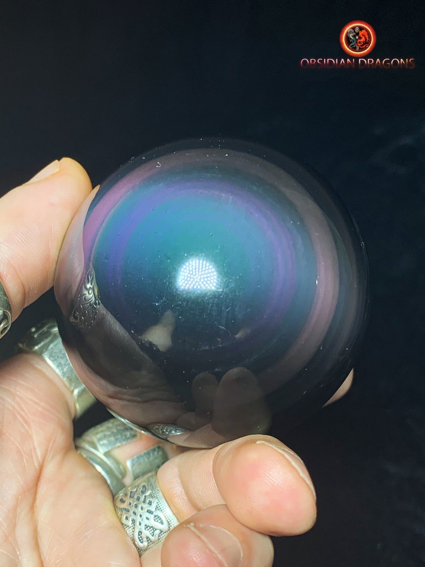 Sphère en obsidienne œil céleste - Unique - rare