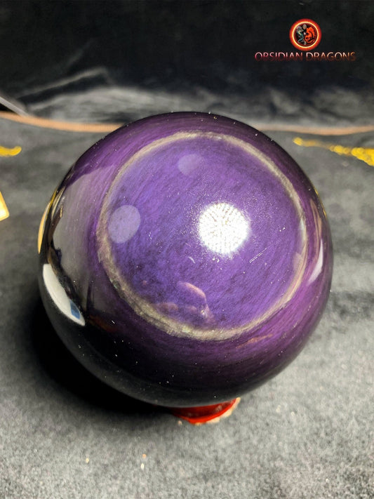 Grande sphère en obsidienne œil céleste - Unique - 10cm
