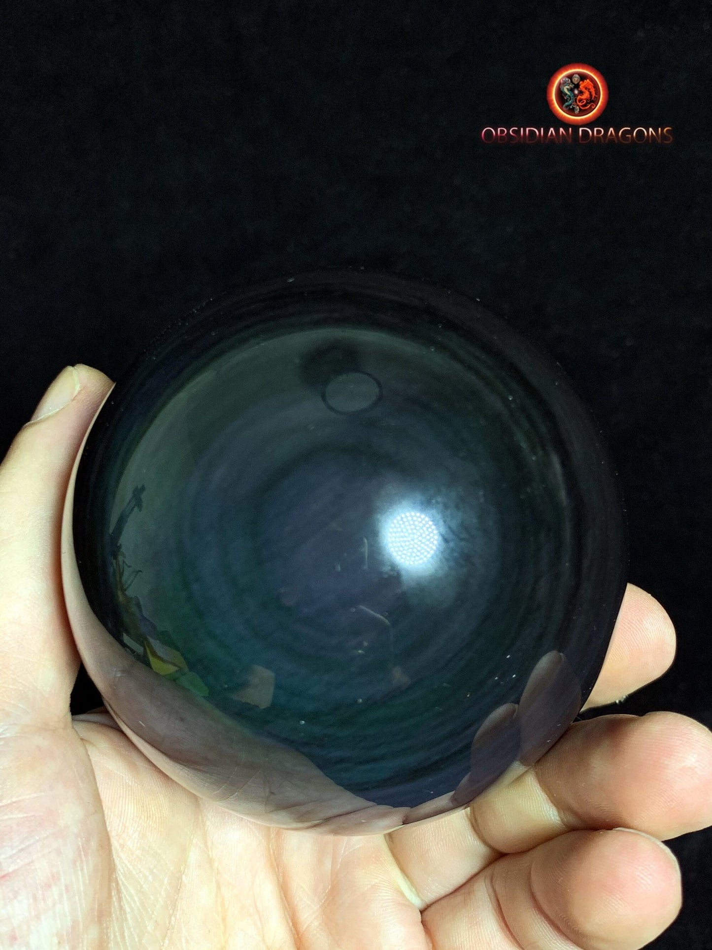 Sphère en obsidienne œil céleste - Unique - 8 cm