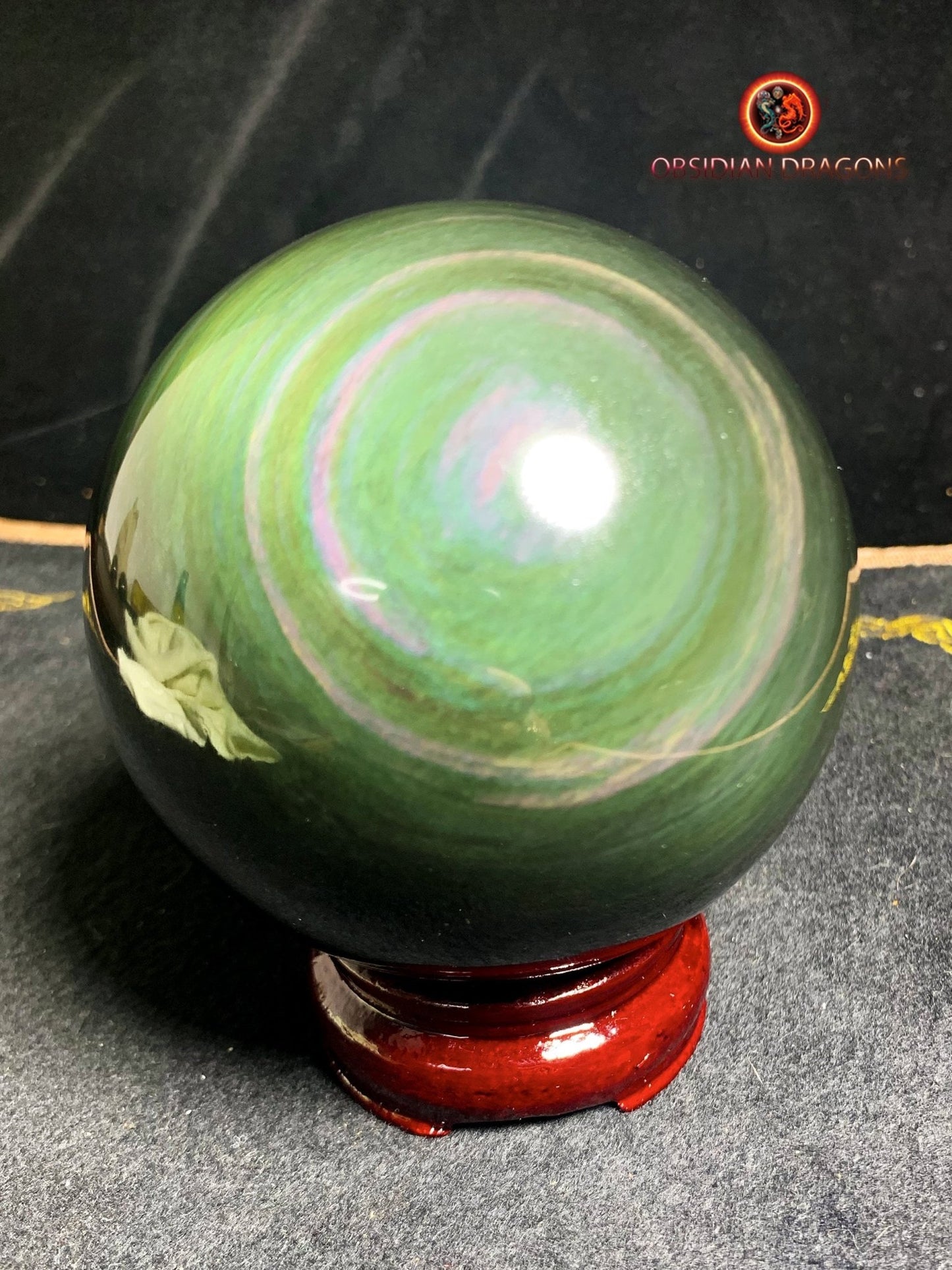 Grande sphère en obsidienne œil céleste - Unique - 9cm